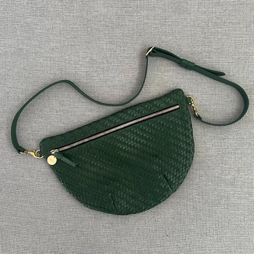 Clare V Grande Fanny - Woven Zig Zag - Evergreen [Like New]